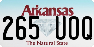 AR license plate 265UOQ