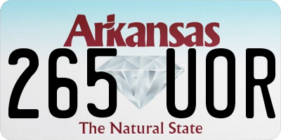 AR license plate 265UOR