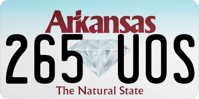 AR license plate 265UOS