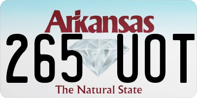 AR license plate 265UOT