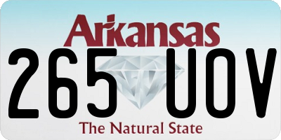 AR license plate 265UOV