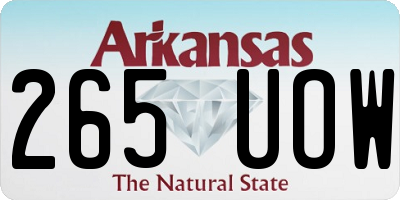 AR license plate 265UOW