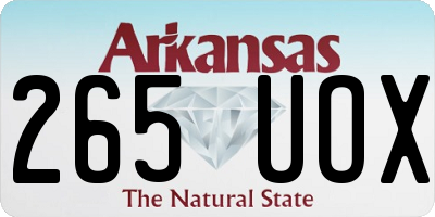 AR license plate 265UOX