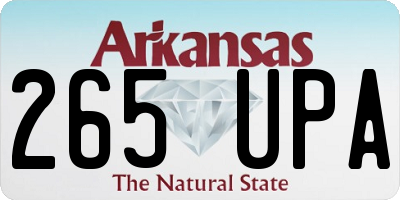 AR license plate 265UPA