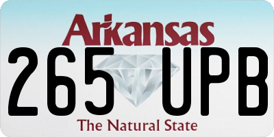 AR license plate 265UPB