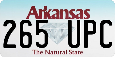 AR license plate 265UPC