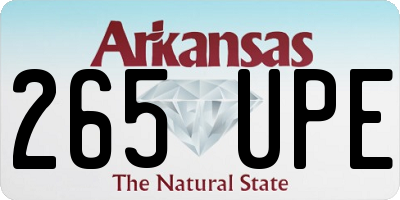AR license plate 265UPE
