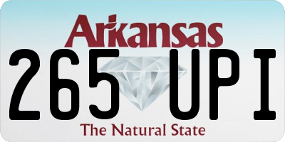 AR license plate 265UPI