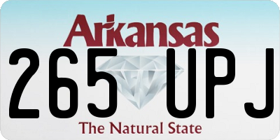 AR license plate 265UPJ