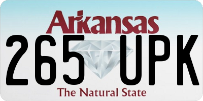 AR license plate 265UPK