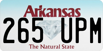 AR license plate 265UPM