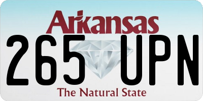 AR license plate 265UPN