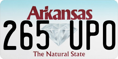 AR license plate 265UPO