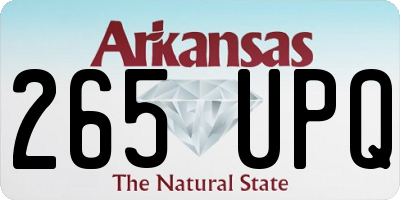 AR license plate 265UPQ
