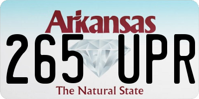 AR license plate 265UPR