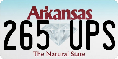 AR license plate 265UPS