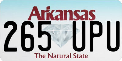 AR license plate 265UPU