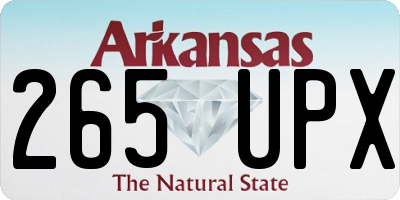AR license plate 265UPX