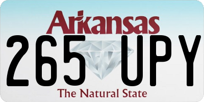 AR license plate 265UPY