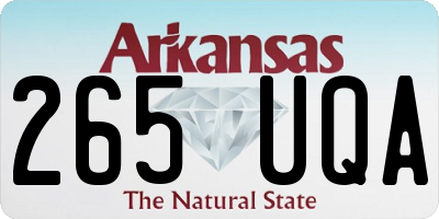 AR license plate 265UQA