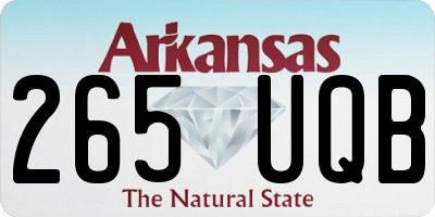 AR license plate 265UQB