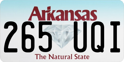 AR license plate 265UQI