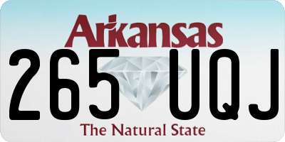 AR license plate 265UQJ