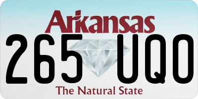 AR license plate 265UQO