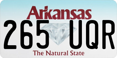 AR license plate 265UQR
