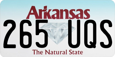 AR license plate 265UQS