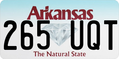 AR license plate 265UQT