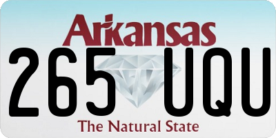AR license plate 265UQU