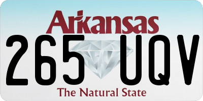 AR license plate 265UQV