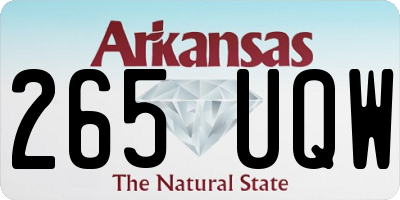 AR license plate 265UQW