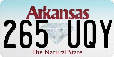 AR license plate 265UQY