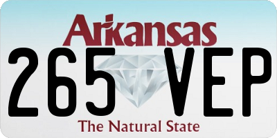 AR license plate 265VEP