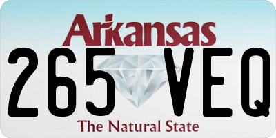 AR license plate 265VEQ