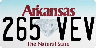 AR license plate 265VEV