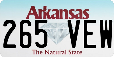 AR license plate 265VEW