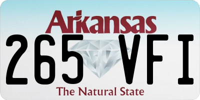AR license plate 265VFI