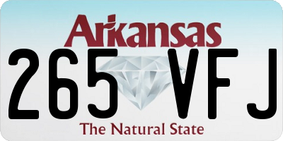 AR license plate 265VFJ