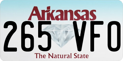 AR license plate 265VFO