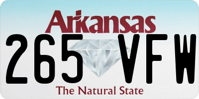 AR license plate 265VFW