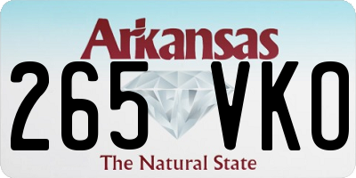 AR license plate 265VKO