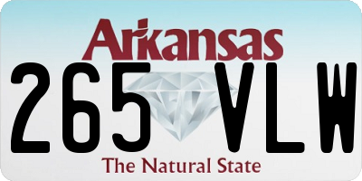 AR license plate 265VLW