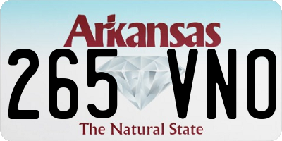 AR license plate 265VNO