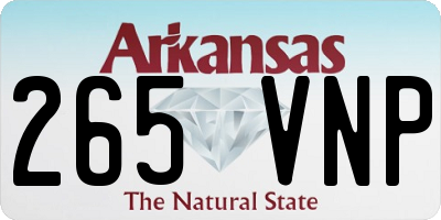 AR license plate 265VNP