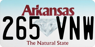 AR license plate 265VNW