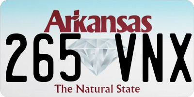 AR license plate 265VNX
