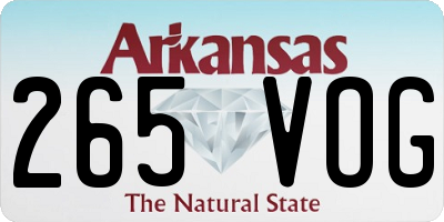 AR license plate 265VOG